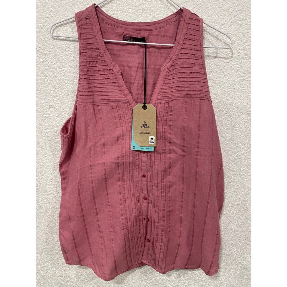 Prana Nieves Cassie Mauve Button Down Blouse Size Small NWT